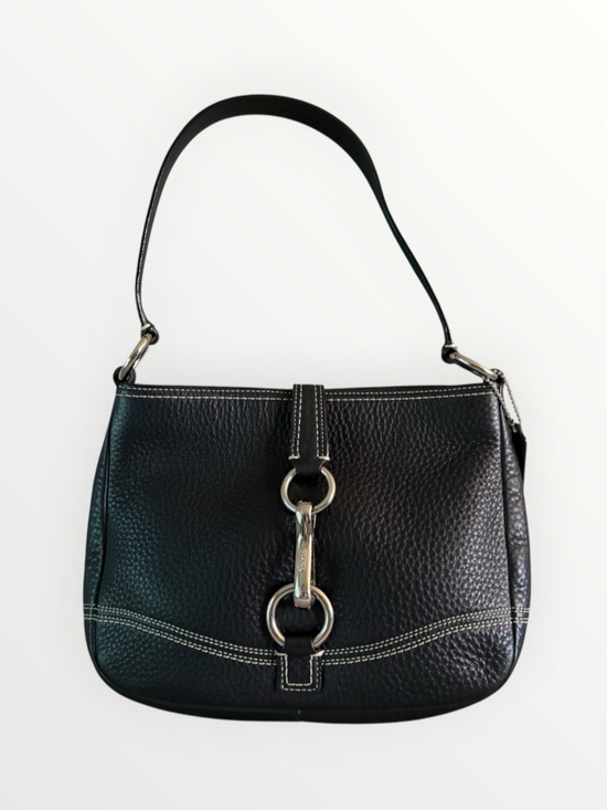 Coach Handbags - Coach Hamptons Pebbled Leather Hobo Shoulder Bag Black F13086